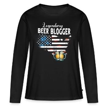 Beer Blogger - Women's Premium Organic Long Sleeve Shirt - black - Front - Julia (174cm)