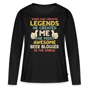 Beer Blogger - Women's Premium Organic Long Sleeve Shirt - black - Front - Julia (174cm)