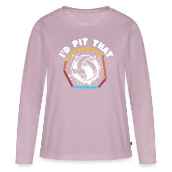 Dictons de Gaga Ball - T-shirt manches longues Premium bio Femme - rose poudré - Devant - Julia (174cm)