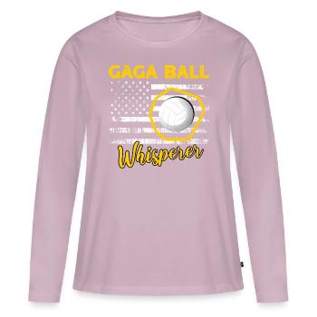 Dictons de Gaga Ball - T-shirt manches longues Premium bio Femme - rose poudré - Devant - Julia (174cm)