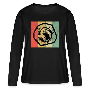 Gaga Ballon Rétro - T-shirt manches longues Premium bio Femme - noir - Devant - Julia (174cm)