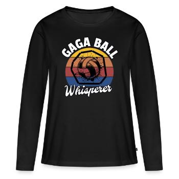 Gaga Ball Chuchoteur - T-shirt manches longues Premium bio Femme - noir - Devant - Julia (174cm)
