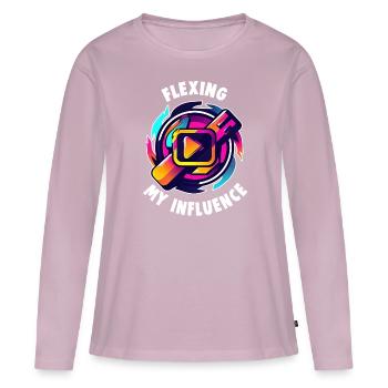 Digital Creator Flexing my Influence Social Media - Frauen Premium Bio Langarmshirt - Altrosa - Vorne - Julia (174cm)