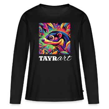 Martre - T-shirt manches longues Premium bio Femme - noir - Devant - Julia (174cm)