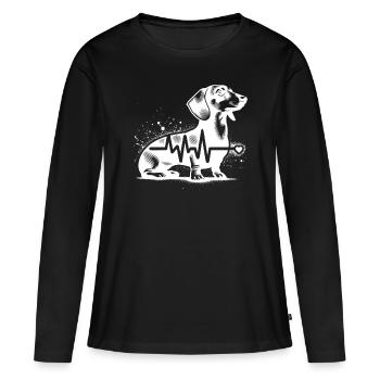 Teckel Cardio - T-shirt manches longues Premium bio Femme - noir - Devant - Julia (174cm)