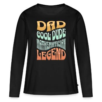 Papa mathématicien - T-shirt manches longues Premium bio Femme - noir - Devant - Julia (174cm)
