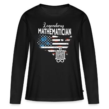 Mathématicien - T-shirt manches longues Premium bio Femme - noir - Devant - Julia (174cm)