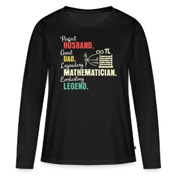 Papa mathématicien - T-shirt manches longues Premium bio Femme - noir - Devant - Julia (174cm)