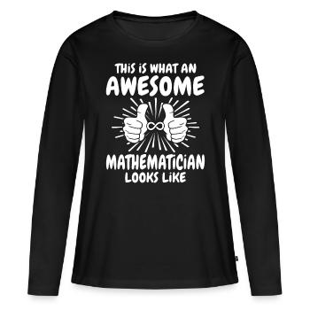 Mathématicien - T-shirt manches longues Premium bio Femme - noir - Devant - Julia (174cm)