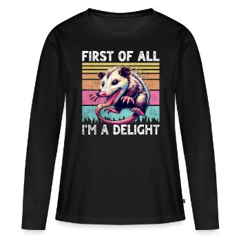 Opossum - T-shirt manches longues Premium bio Femme - noir - Devant - Julia (174cm)