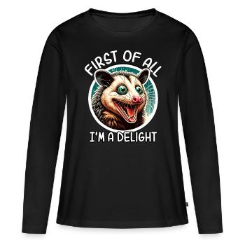 Opossum - T-shirt manches longues Premium bio Femme - noir - Devant - Julia (174cm)