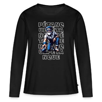 Petanque - Women's Premium Organic Long Sleeve Shirt - black - Front - Julia (174cm)