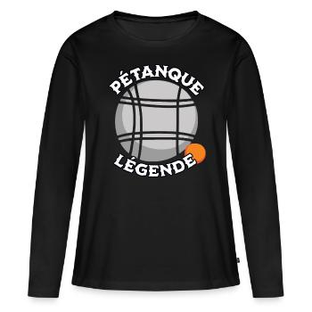 Petanque legend - Women's Premium Organic Long Sleeve Shirt - black - Front - Julia (174cm)