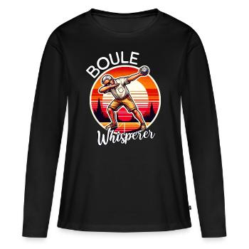 Boule Chuchoteur - T-shirt manches longues Premium bio Femme - noir - Devant - Julia (174cm)
