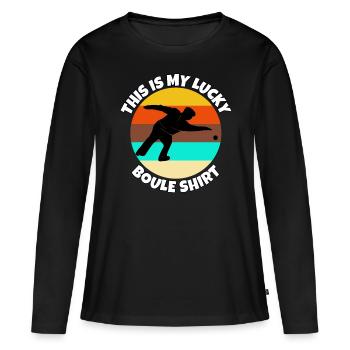 Boules - T-shirt manches longues Premium bio Femme - noir - Devant - Julia (174cm)
