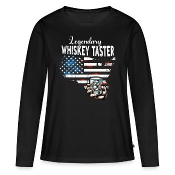 Buveur de whisky US - T-shirt manches longues Premium bio Femme - noir - Devant - Julia (174cm)