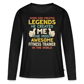 Formateur - T-shirt manches longues Premium bio Femme - noir - Devant - Julia (174cm)