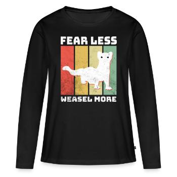 Dictons de belette - T-shirt manches longues Premium bio Femme - noir - Devant - Julia (174cm)