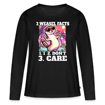 Dictons de belette - T-shirt manches longues Premium bio Femme - noir - Devant - Julia (174cm)