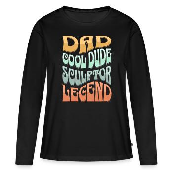 Papa sculpteur - T-shirt manches longues Premium bio Femme - noir - Devant - Julia (174cm)