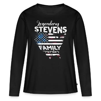 Familie Stevens US - Frauen Premium Bio Langarmshirt - Schwarz - Vorne - Julia (174cm)