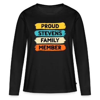 Stolzer Stevens - Frauen Premium Bio Langarmshirt - Schwarz - Vorne - Julia (174cm)