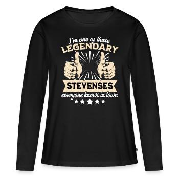 Legendäre Stevens Legende - Frauen Premium Bio Langarmshirt - Schwarz - Vorne - Julia (174cm)