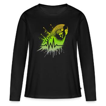 Perruche cardio - T-shirt manches longues Premium bio Femme - noir - Devant - Julia (174cm)