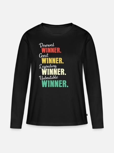 Gewinner - Frauen Premium Bio Langarmshirt - Schwarz