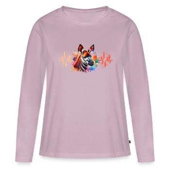 Okapi Cardio - Frauen Premium Bio Langarmshirt - Altrosa - Vorne - Julia (174cm)