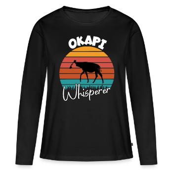 Okapi Whisperer - Women's Premium Organic Long Sleeve Shirt - black - Front - Julia (174cm)