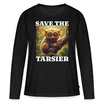 Save Koboldmaki - Frauen Premium Bio Langarmshirt - Schwarz - Vorne - Julia (174cm)