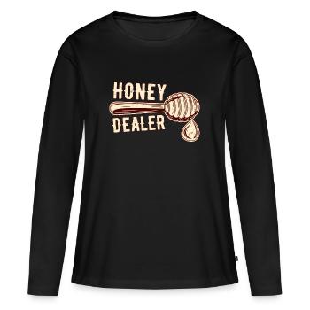 Marchand de miel - T-shirt manches longues Premium bio Femme - noir - Devant - Julia (174cm)