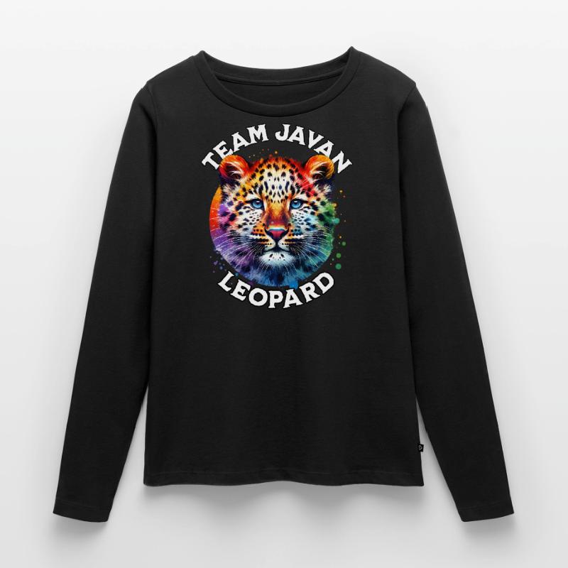 Java Leopard Sprüche Frauen Premium Bio Langarmshirt