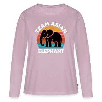 Éléphant d'Asie - T-shirt manches longues Premium bio Femme - rose poudré - Devant - Julia (174cm)