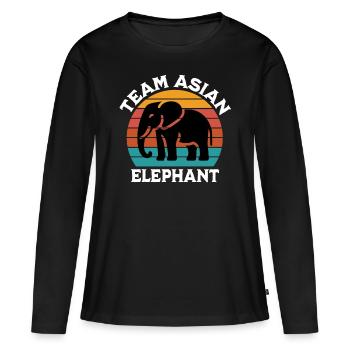 Asian elephant - Women's Premium Organic Long Sleeve Shirt - black - Front - Julia (174cm)