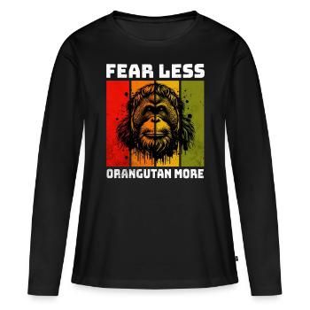 Orang-outan de Sumatra Orang-outan - T-shirt manches longues Premium bio Femme - noir - Devant - Julia (174cm)