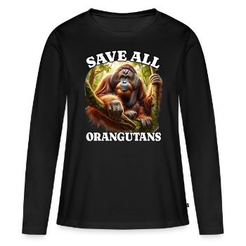 Orang-outan - T-shirt manches longues Premium bio Femme - noir - Devant - Julia (174cm)