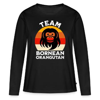 Orang-outan de Bornéo - T-shirt manches longues Premium bio Femme - noir - Devant - Julia (174cm)