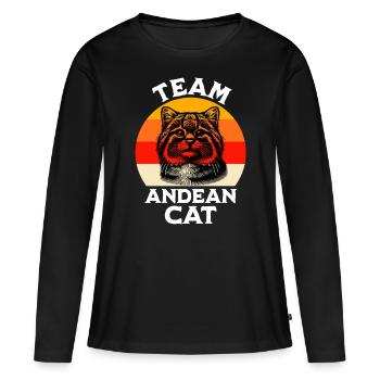 Chat Dicton du chat des Andes - T-shirt manches longues Premium bio Femme - noir - Devant - Julia (174cm)