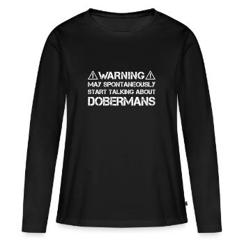 Doberman Dobermann - T-shirt manches longues Premium bio Femme - noir - Devant - Julia (174cm)