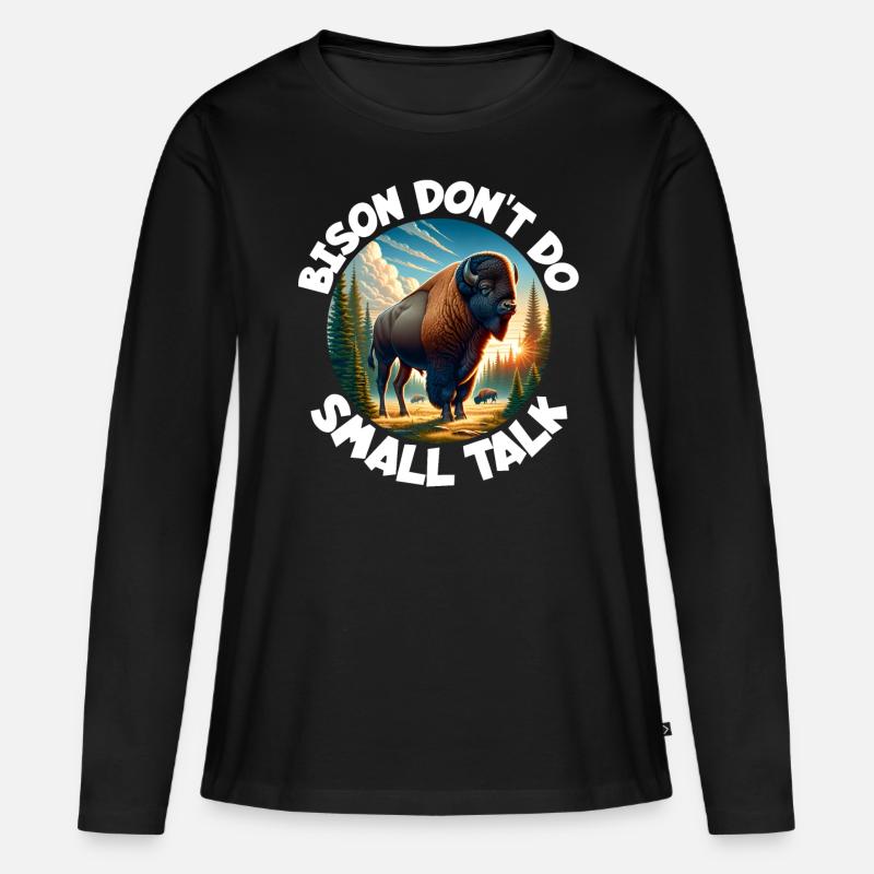 Büffel Spruch - Frauen Premium Bio Langarmshirt - Schwarz