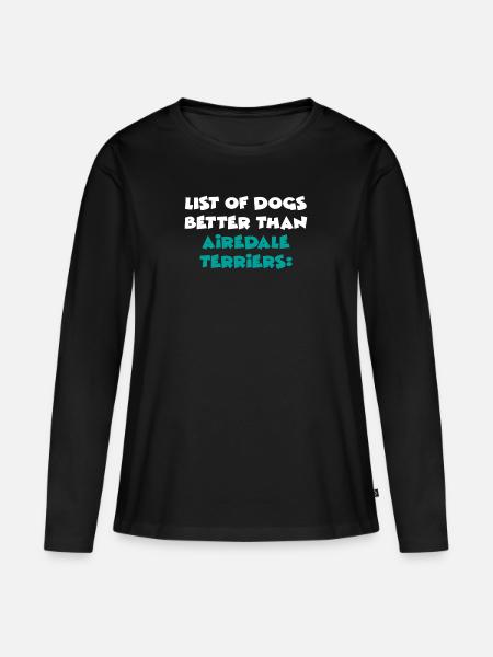 Airedale Terrier - Frauen Premium Bio Langarmshirt - Schwarz