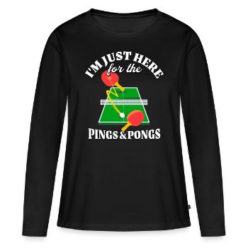 Ping-pong - T-shirt manches longues Premium bio Femme - noir - Devant - Julia (174cm)