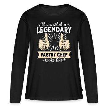 Legendary Pastry Chef - Women's Premium Organic Long Sleeve Shirt - black - Front - Julia (174cm)