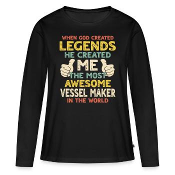 Constructeurs - T-shirt manches longues Premium bio Femme - noir - Devant - Julia (174cm)