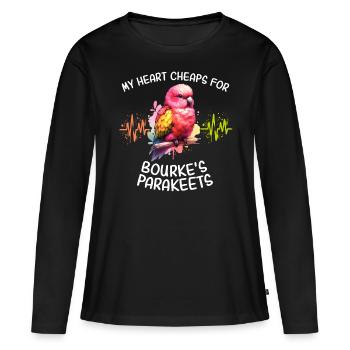 Bourkesittich Herzlinie - Frauen Premium Bio Langarmshirt - Schwarz - Vorne - Julia (174cm)