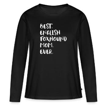 English Foxhound - Frauen Premium Bio Langarmshirt - Schwarz - Vorne - Julia (174cm)