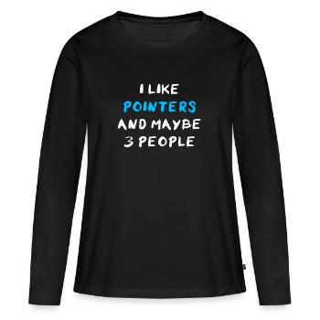 Pointeur - T-shirt manches longues Premium bio Femme - noir - Devant - Julia (174cm)