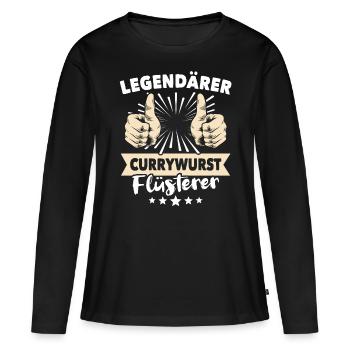 Currywurst Sprüche - Frauen Premium Bio Langarmshirt - Schwarz - Vorne - Julia (174cm)